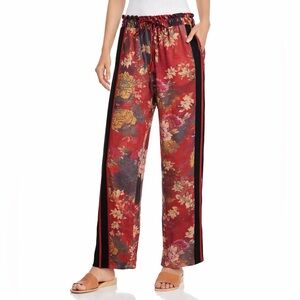 Johnny Was Silk Multicolor Floral Ruffled Pants Size Small